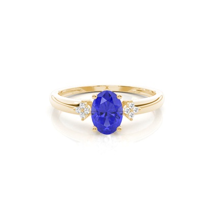 Prong Setting Oval Tanzanite Engagement Ring