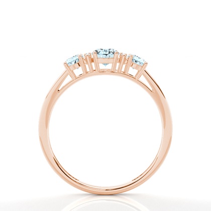 Aquamarin-Dreisteine-Ring in einer Krappenfassung