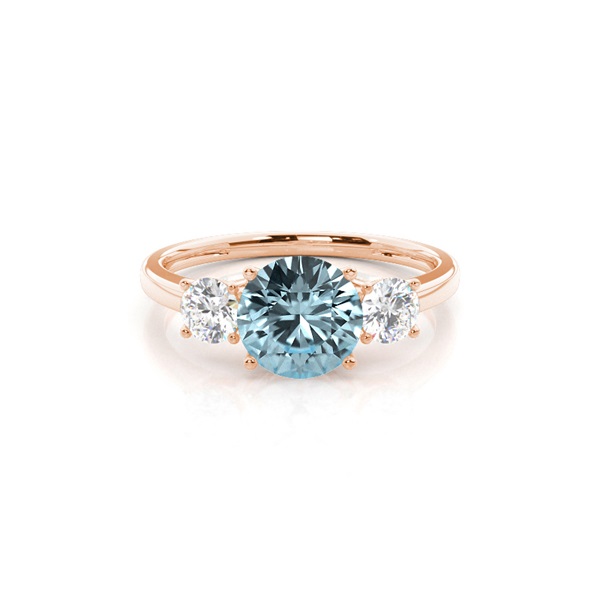Prong Setting AquamarineThree Stone Ring