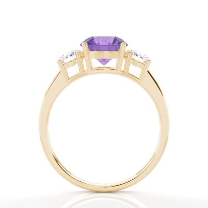 Amethyst-Ring mit drei Steinen in einer Krappenfassung