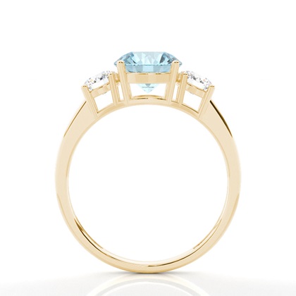 Aquamarin-Ring mit drei Steinen in einer Krappenfassung