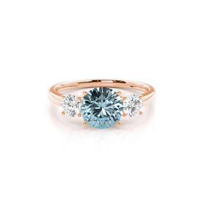 Prong Setting AquamarineThree Stone Ring