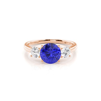 Prong Setting Tanzanite Three Stone Ring