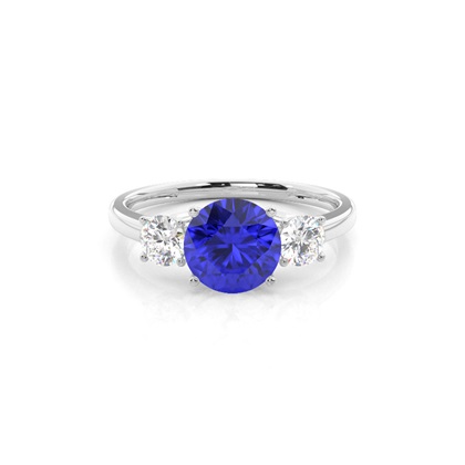 Prong Setting Tanzanite Three Stone Ring