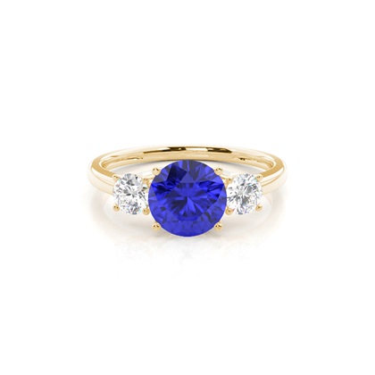 Prong Setting Tanzanite Three Stone Ring