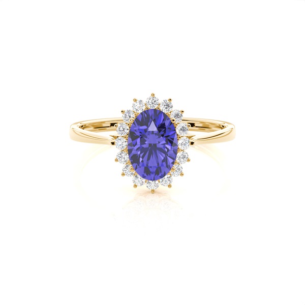 Oval Tanzanite Halo Engagement Ring