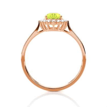 Ovaler Peridot Halo Verlobungsring