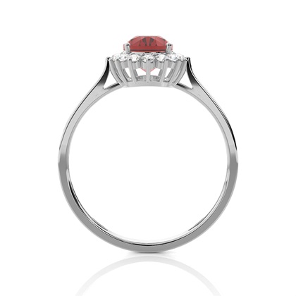 Ovaler Granat Halo Verlobungsring