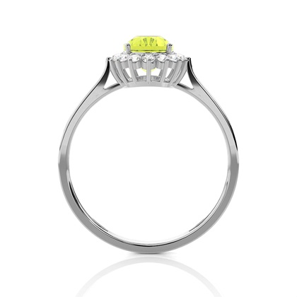 Ovaler Peridot Halo Verlobungsring