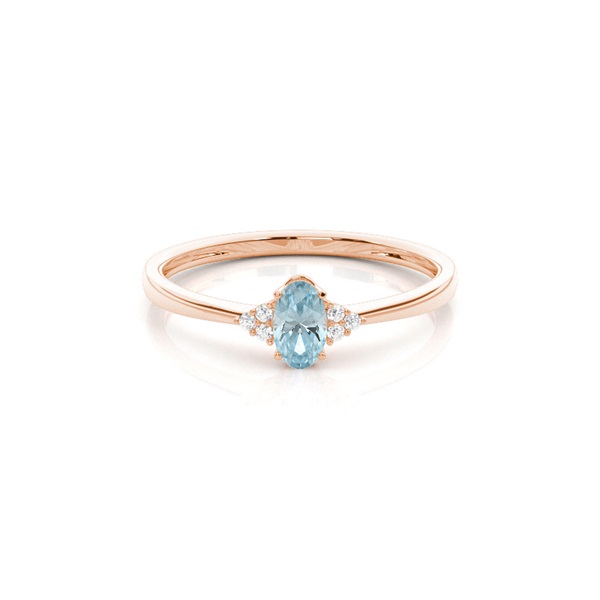 Prong Setting Oval Aquamarine Engagement Ring