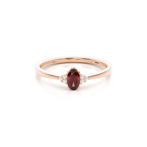 Prong Setting Oval Garnet Engagement Ring