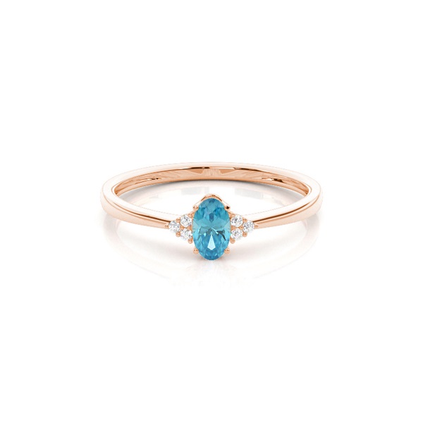 Prong Setting Oval Blue Topaz Engagement Ring