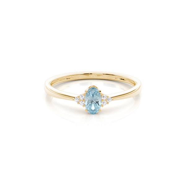 Prong Setting Oval Aquamarine Engagement Ring