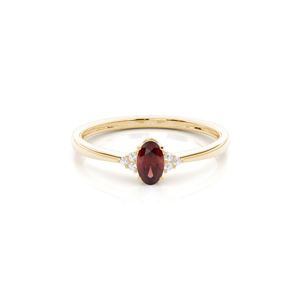Prong Setting Oval Garnet Engagement Ring