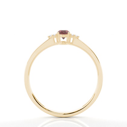 Ovaler Granat-Verlobungsring in einer Krappenfassung