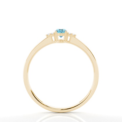 Ovaler Blautopas-Verlobungsring in einer Krappenfassung