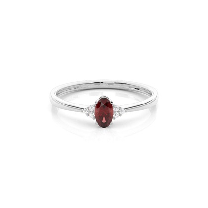 Prong Setting Oval Garnet Engagement Ring