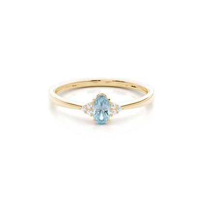 Prong Setting Oval Aquamarine Engagement Ring