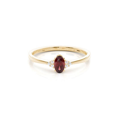 Prong Setting Oval Garnet Engagement Ring