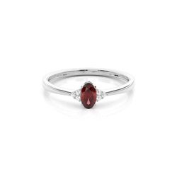 Prong Setting Oval Garnet Engagement Ring