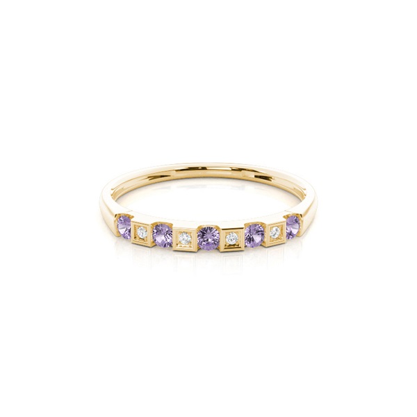 Channel Setting Round Amethyst Half Eternity Ring
