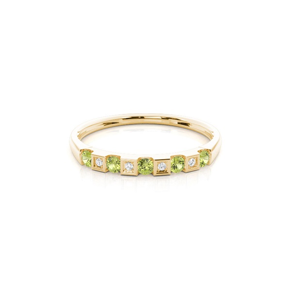 Channel Setting Round Peridot Half Eternity Ring