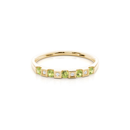Channel Setting Round Peridot Half Eternity Ring