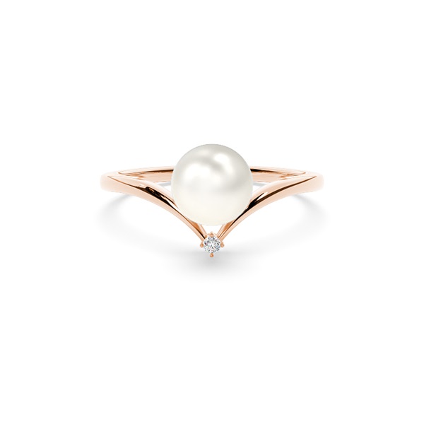 Tension Setting Pearl Solitaire Ring