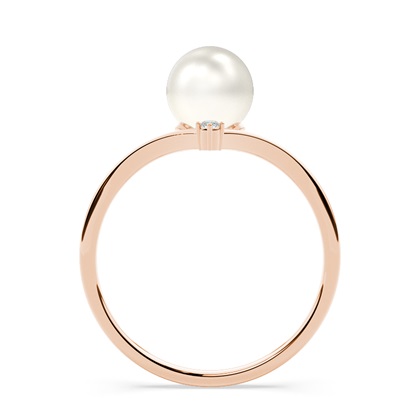 Solitär Ring Perle in einer Spannringfassung