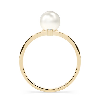 Solitär Ring Perle in einer Spannringfassung