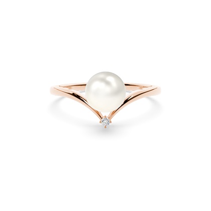 Tension Setting Pearl Solitaire Ring