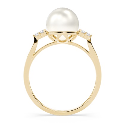 Perlen Ring in einer Spannfassung