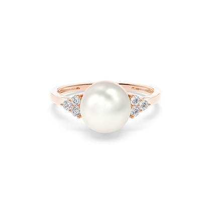 Tension Setting Pearl Ring
