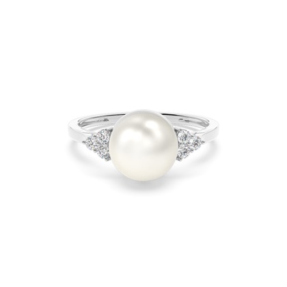 Tension Setting Pearl Ring