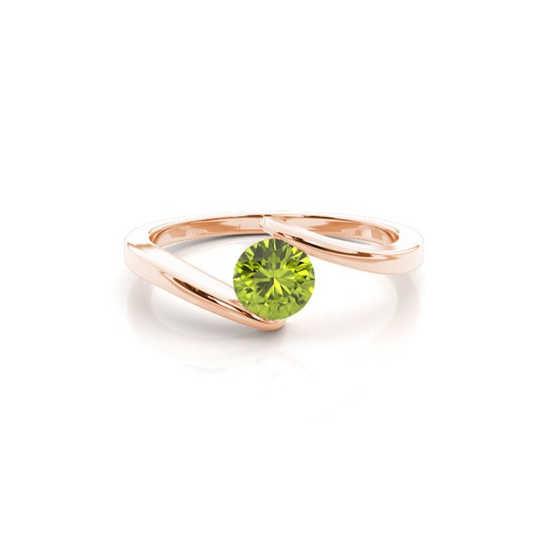 Channel Setting Peridot Solitaire Ring