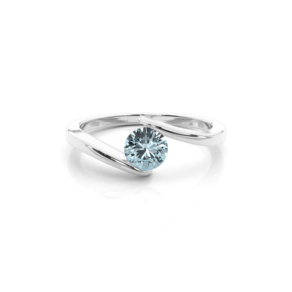 Channel Setting Aquamarine Solitaire Ring