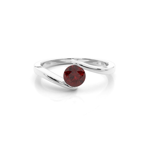 Channel Setting Garnet Solitaire Ring