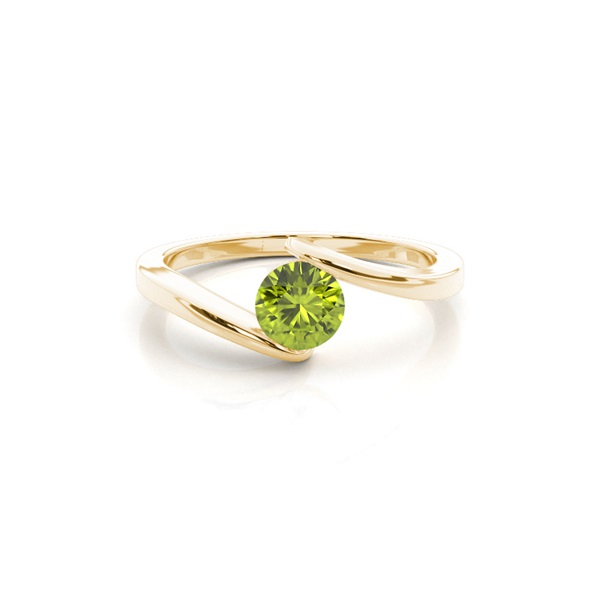 Channel Setting Peridot Solitaire Ring
