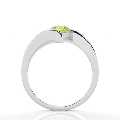 Kanalfassung Peridot Solitär Ring