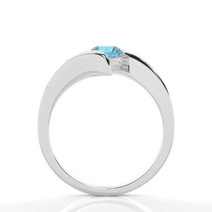 Kanalfassung Blautopas Solitär Ring