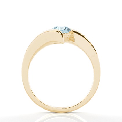 Kanalfassung Aquamarin Solitär Ring