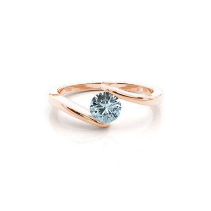 Channel Setting Aquamarine Solitaire Ring