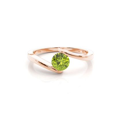 Channel Setting Peridot Solitaire Ring