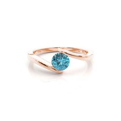 Channel Setting Blue Topaz Solitaire Ring