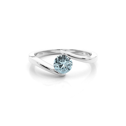 Channel Setting Aquamarine Solitaire Ring