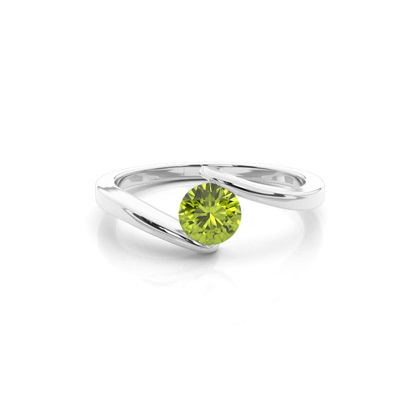 Channel Setting Peridot Solitaire Ring