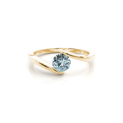 Channel Setting Aquamarine Solitaire Ring