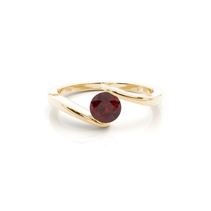Channel Setting Garnet Solitaire Ring