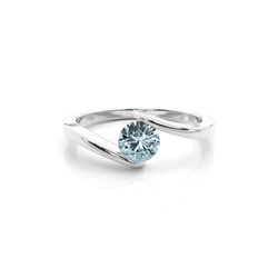 Channel Setting Aquamarine Solitaire Ring