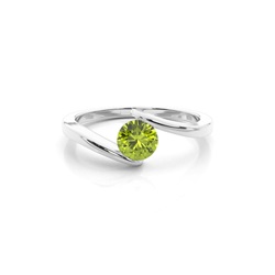 Kanalfassung Peridot Solitär Ring